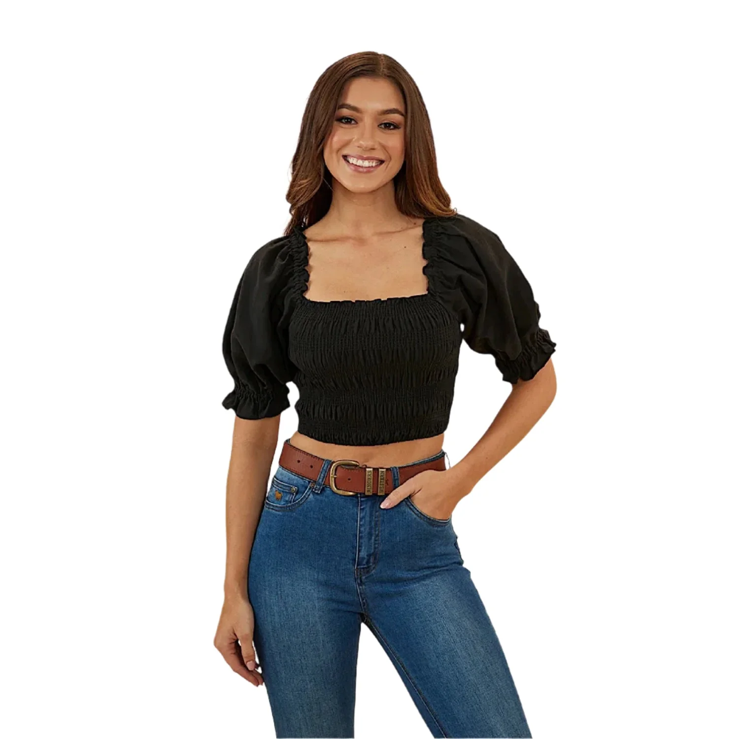 Ringers Western Women's Rosabel Shirred Top - Black