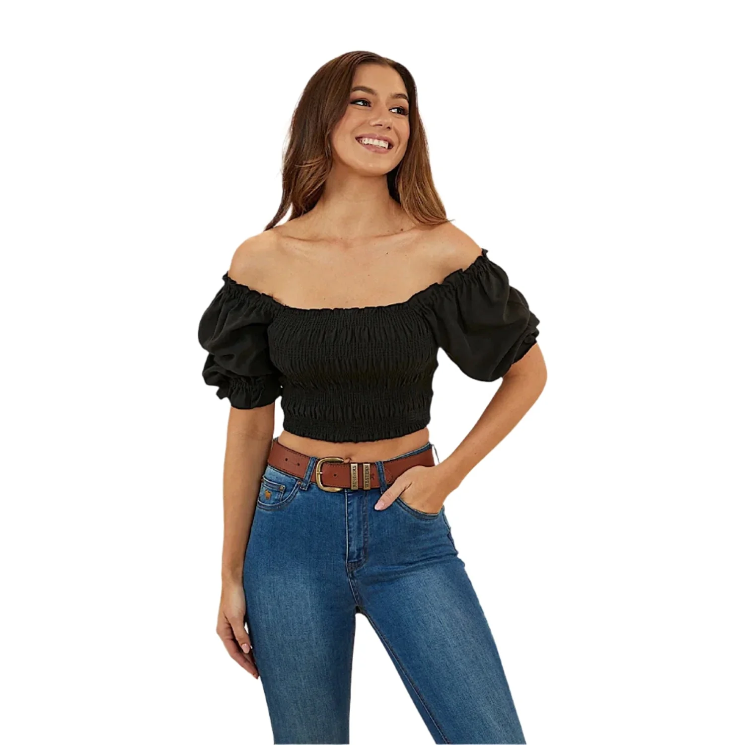 Ringers Western Women's Rosabel Shirred Top - Black - Image 2