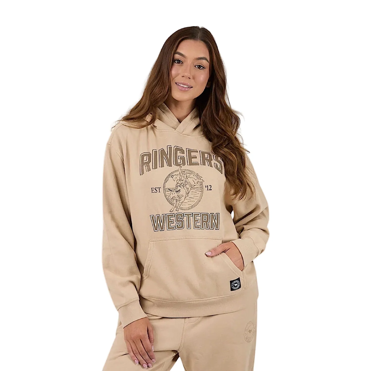 Ringers Western Women's RW College Oversized Hoodie - Dark Sand