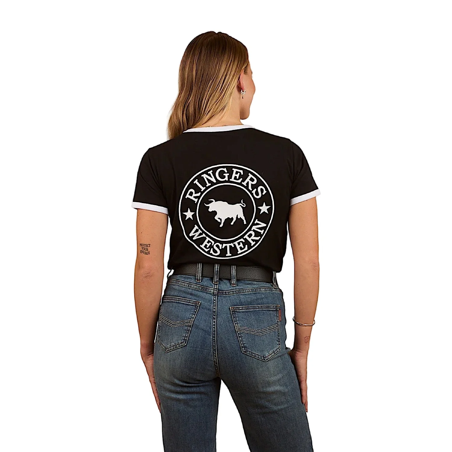 Ringers Western Women's Signature T-Shirt - Black/White - Image 2
