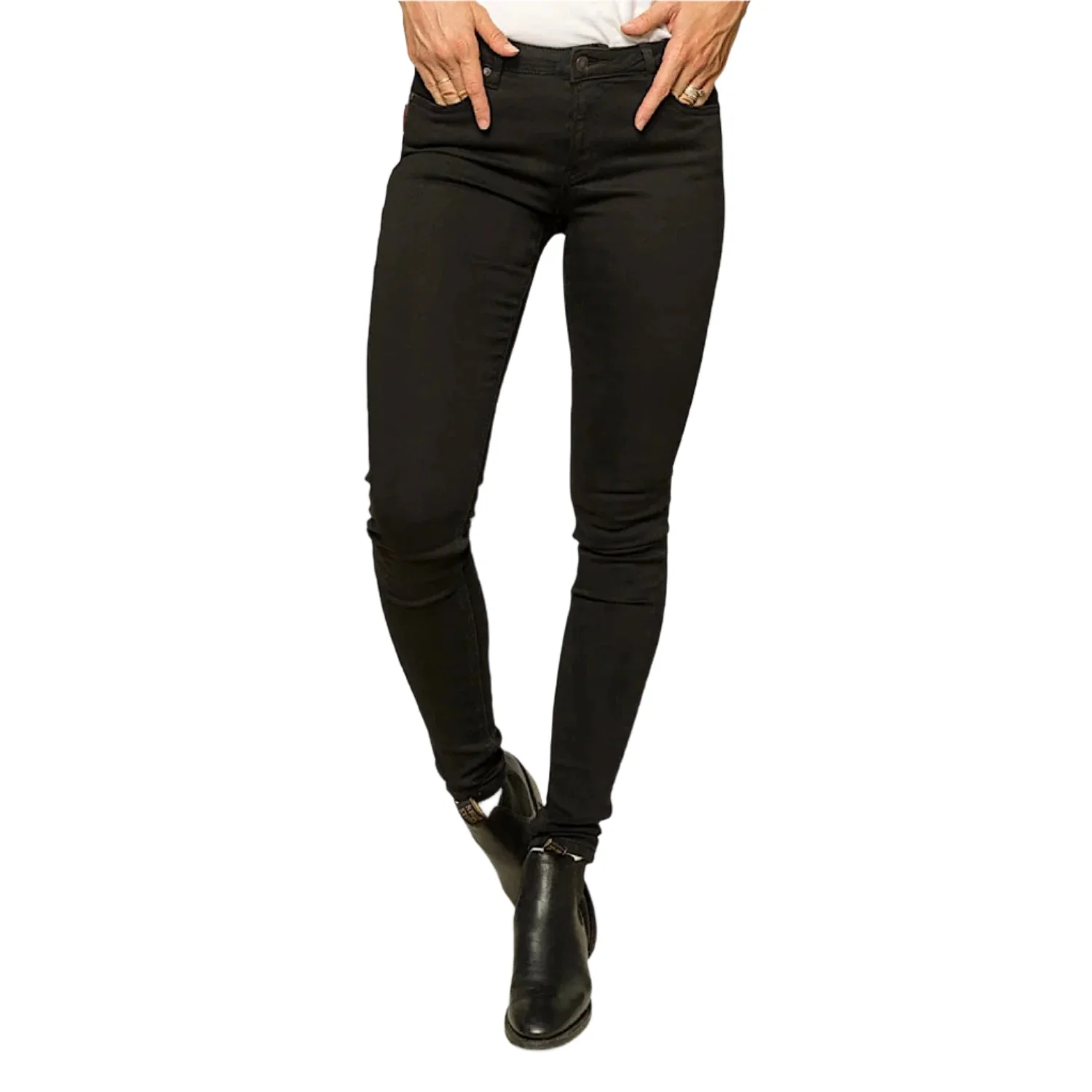 Ringers Western Women's Sophie Mid Rise Skinny Leg Jeans - Black