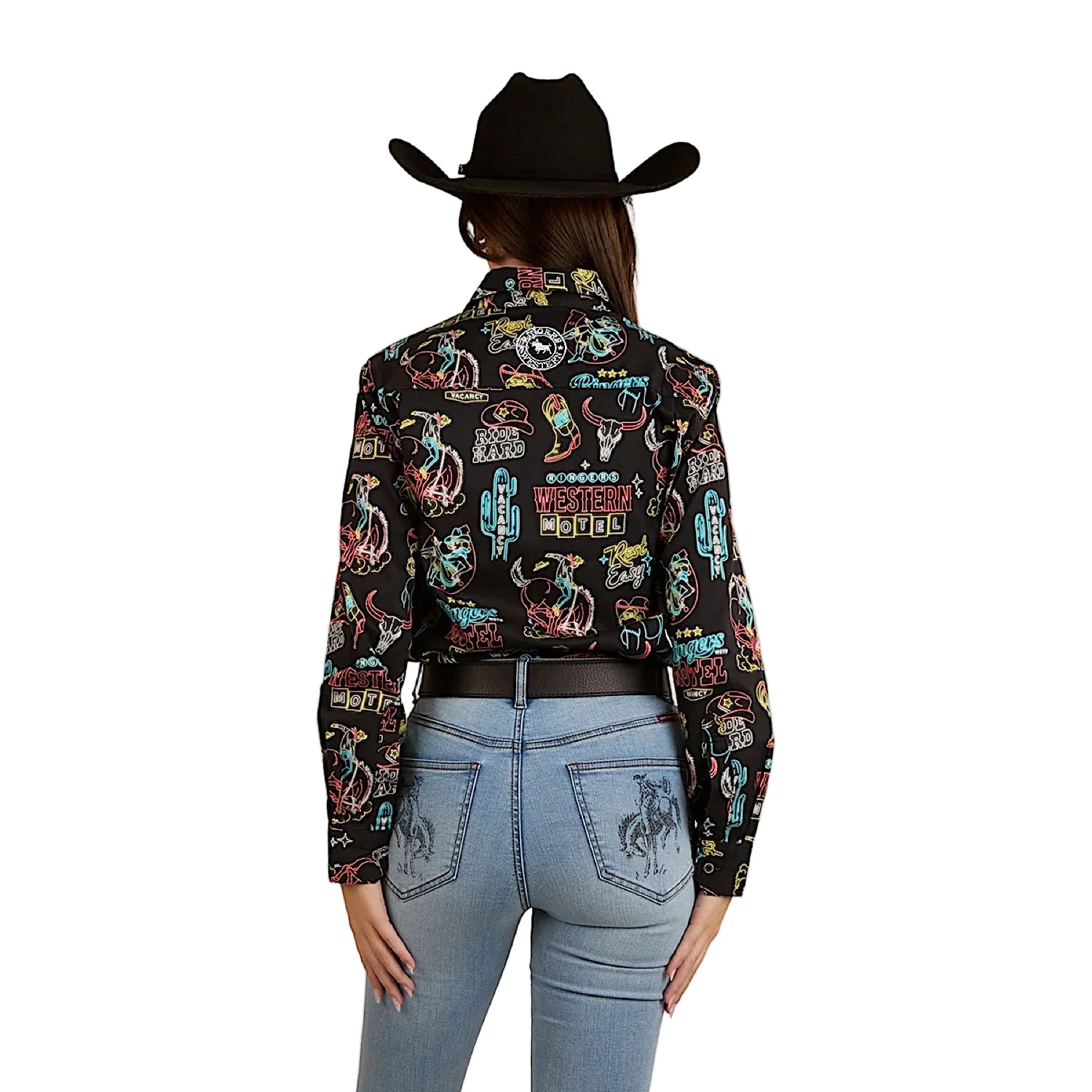 Ringers Western Women's The Dyno Limited Edition Full Button Work Shirt - Black/Multi - Image 2