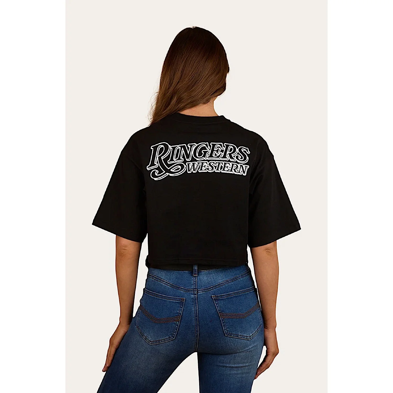 Ringers Western Women's Twilight Oversized Cropped T-Shirt - Black - Image 2