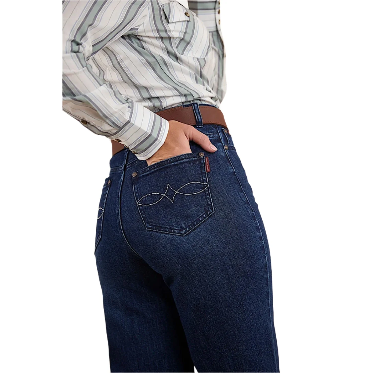 Ringers Western Women's Visalia Wide Leg Jean - Dark Wash Blue - Image 2