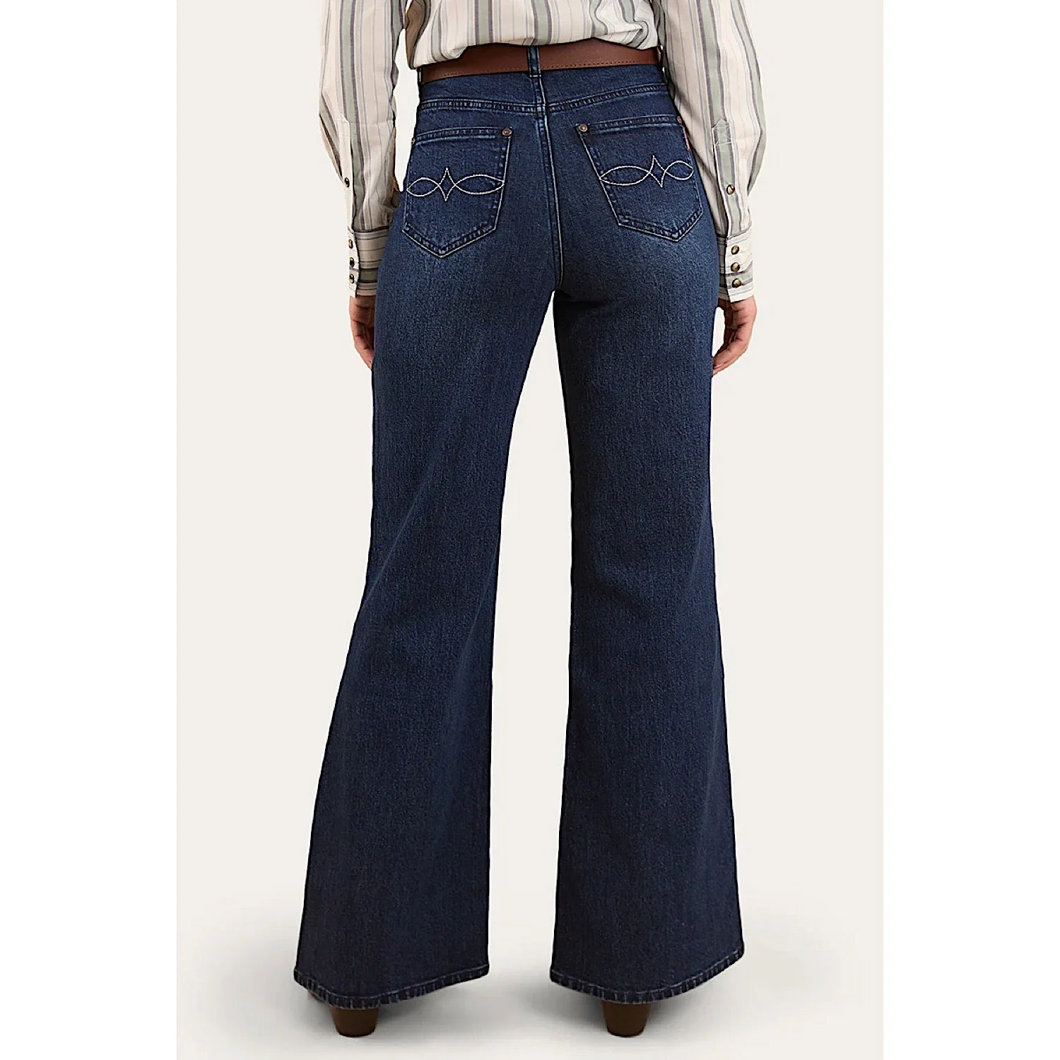 Ringers Western Women's Visalia Wide Leg Jean - Dark Wash Blue - Image 4