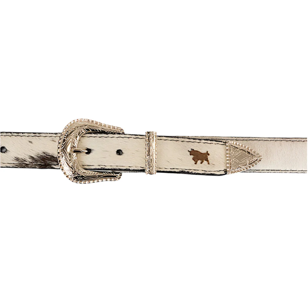 Ringers Western Zoey Double Buckle Belt - Black / White - Image 2