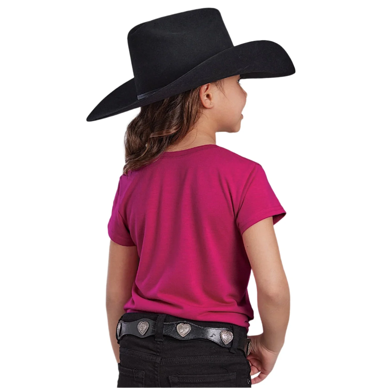 Roper Girl's Five Star Collection T-Shirt - Hot Pink - Image 2