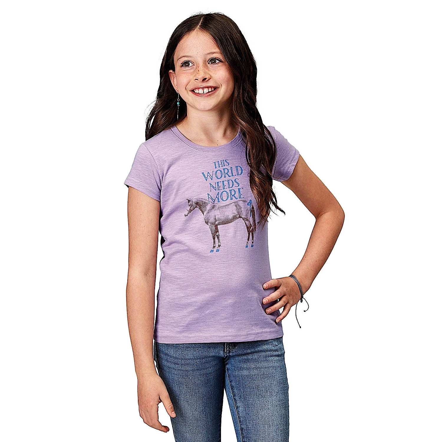 Roper Girl's Five Star Collection T-Shirt - Purple