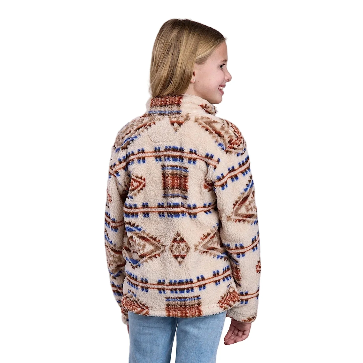 Roper Girl's Fleece Pullover - Brown - Image 2