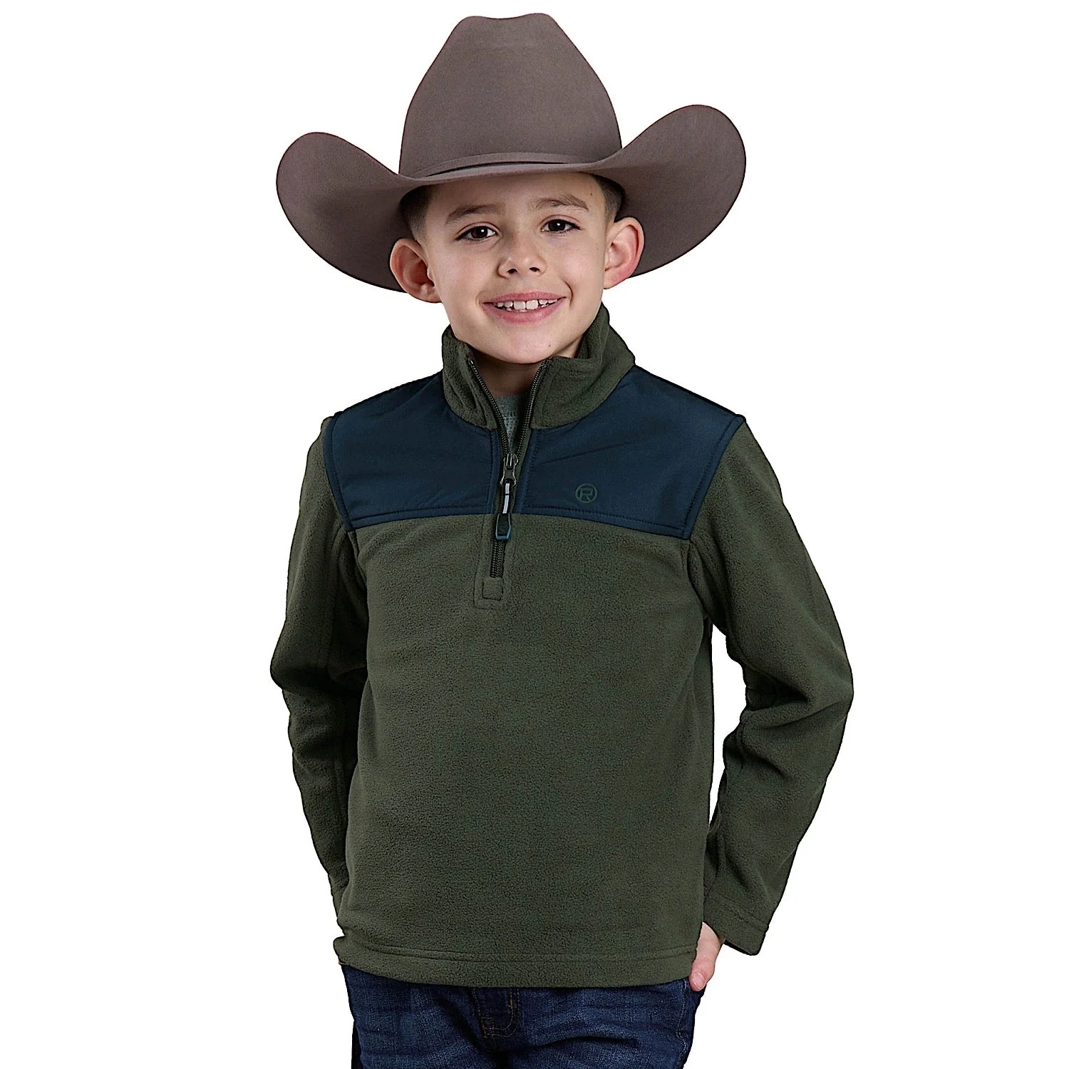 Roper Boy's Fleece Pullover - Green