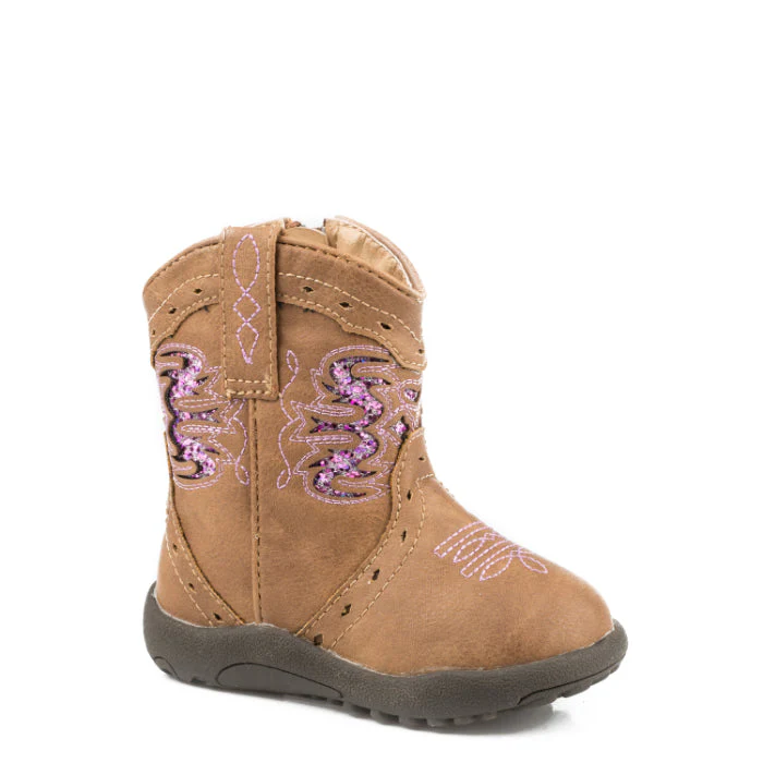 Roper INFANT Cowbaby Lexi - Tan / Pink Glitter