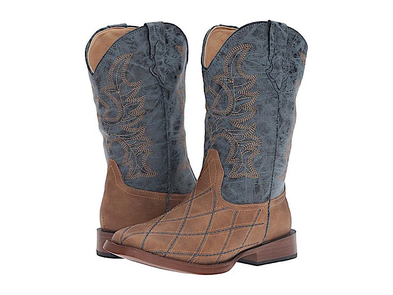Roper Little Kid's Square Toe Crosscut Boot - Navy