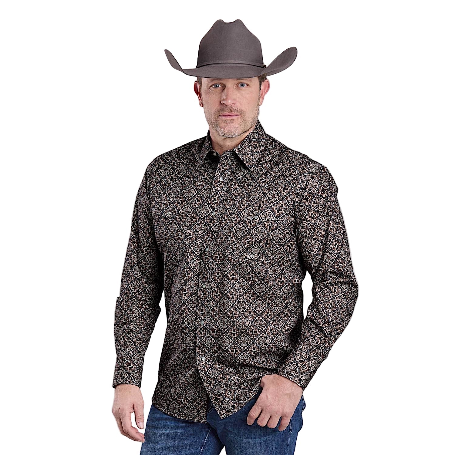 Roper Men's Amarillo Collection Shirt - Bronze Medallion Print