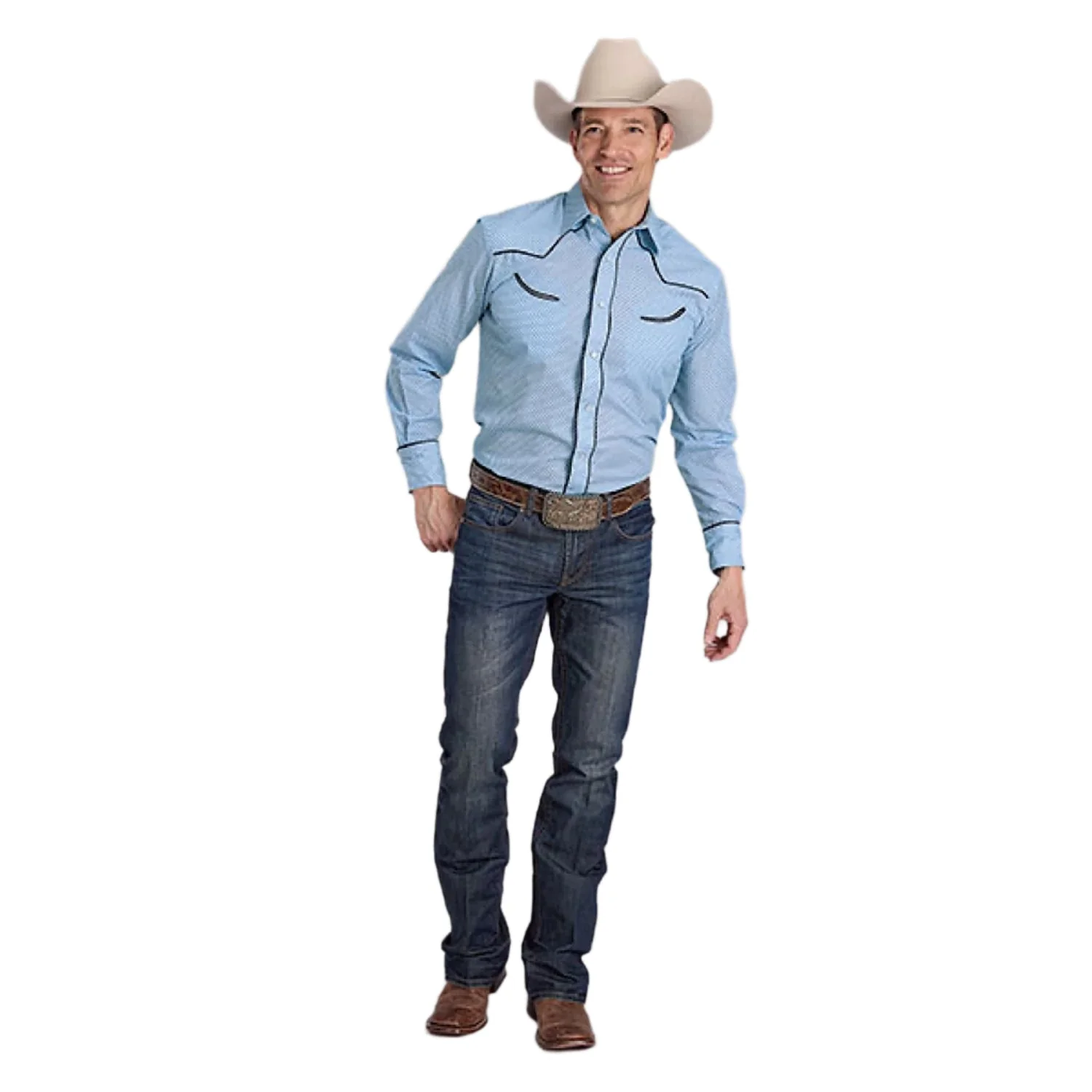 Roper Men's Karman Special Collection Shirt - Print Blue - Image 2