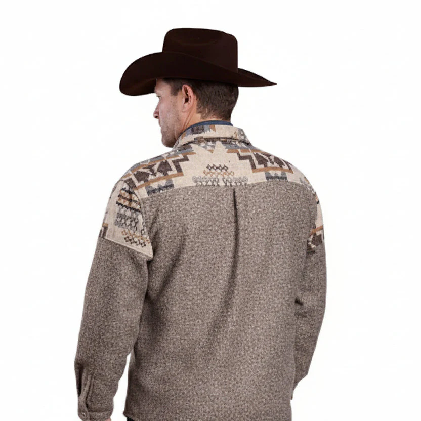 Roper Men's Shirt Jacket - Brown Aztec Yoke - Image 3