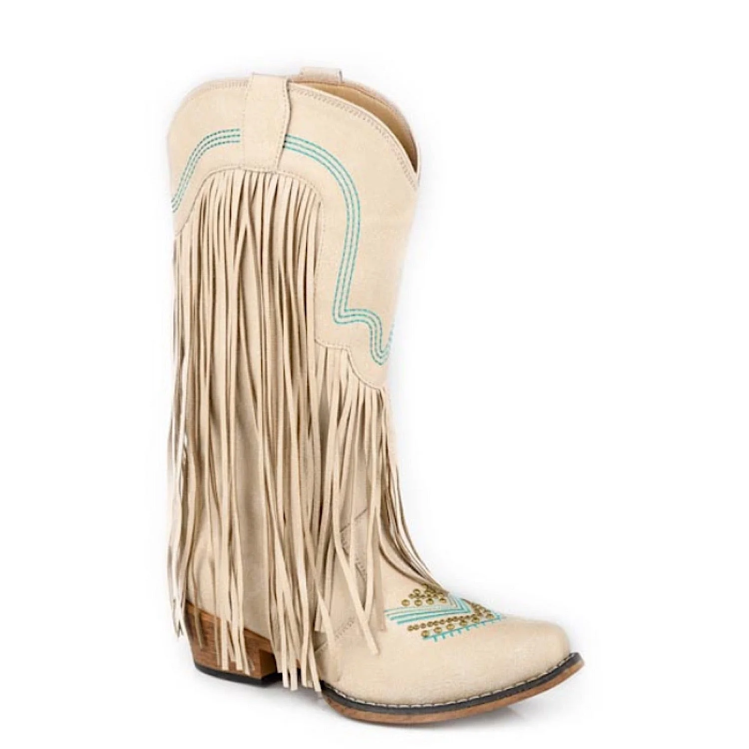 Roper Women's Dolly Western Boot - Fringed White