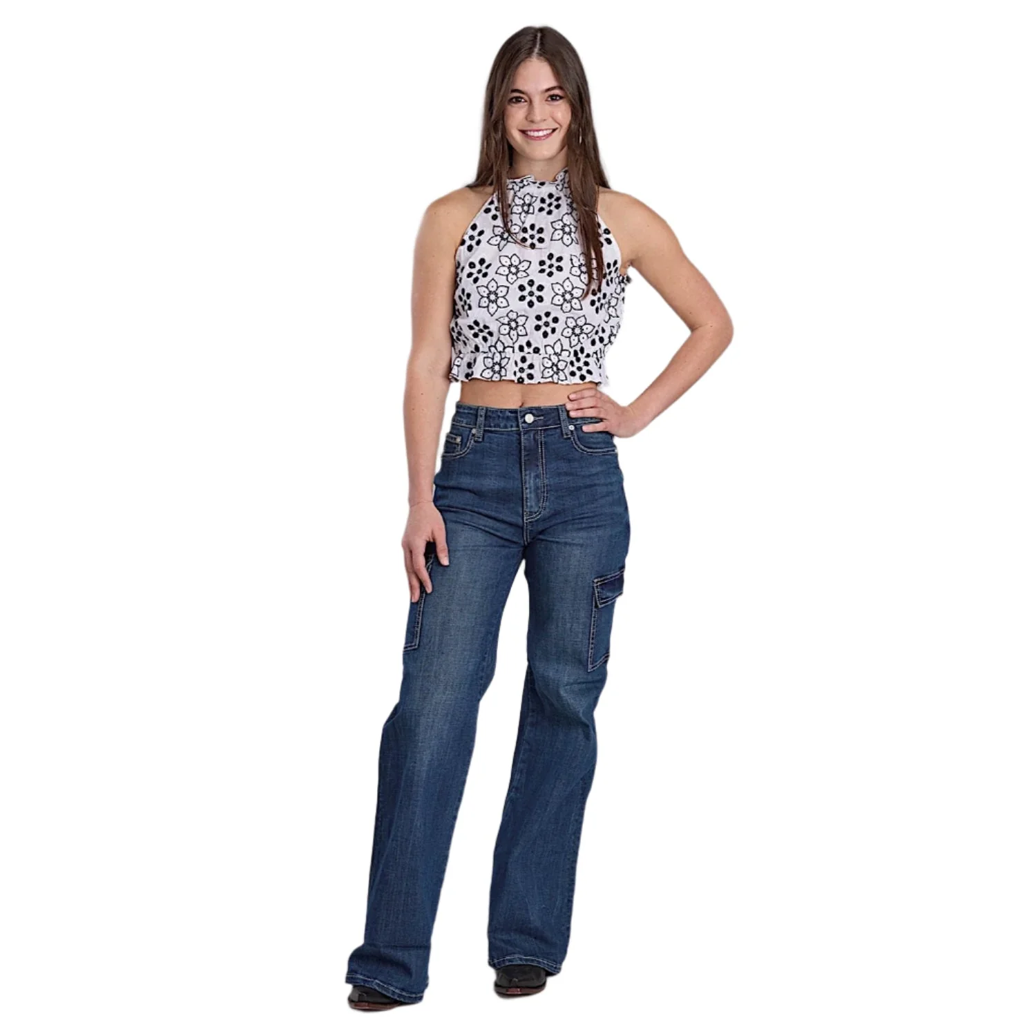 Roper Women's Five Star Collection Halter Top - Solid White - Image 3