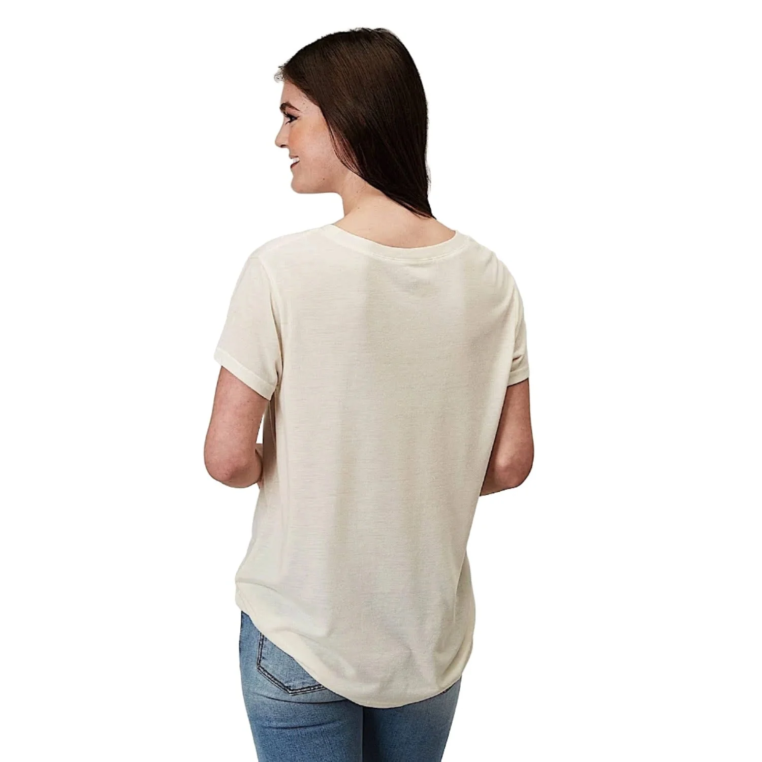 Roper Womens Five Star Collection S/S Tee Solid White - Image 3