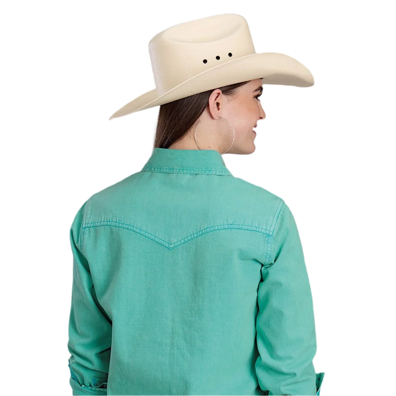 Roper Women's Five Star Collection Western Shirt - Turquoise Denim - Image 2