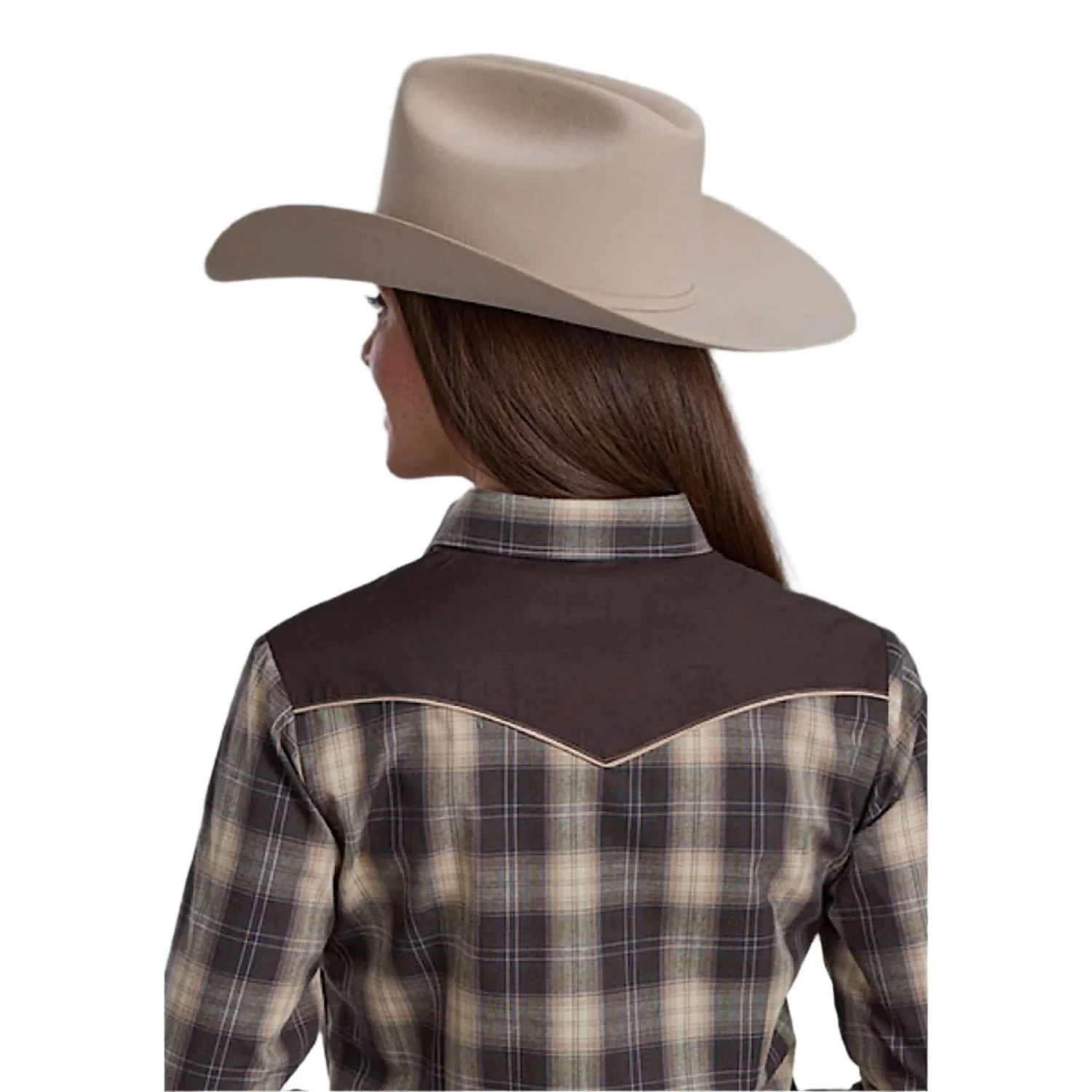 Roper Women's Karman Special Style Collection Shirt - Plaid Grey - Image 3