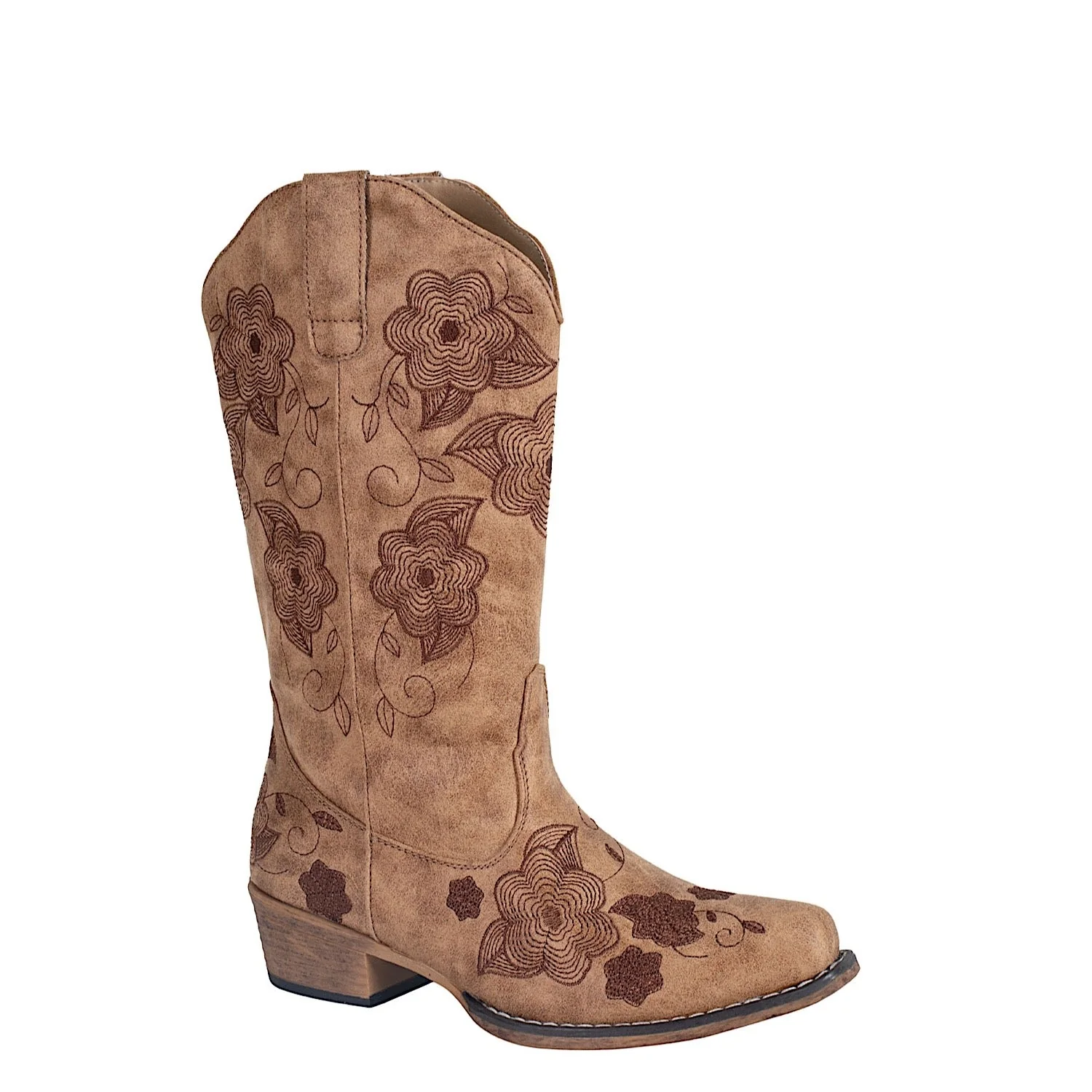 Roper Women's Riley Flowers Western Boot - Tan