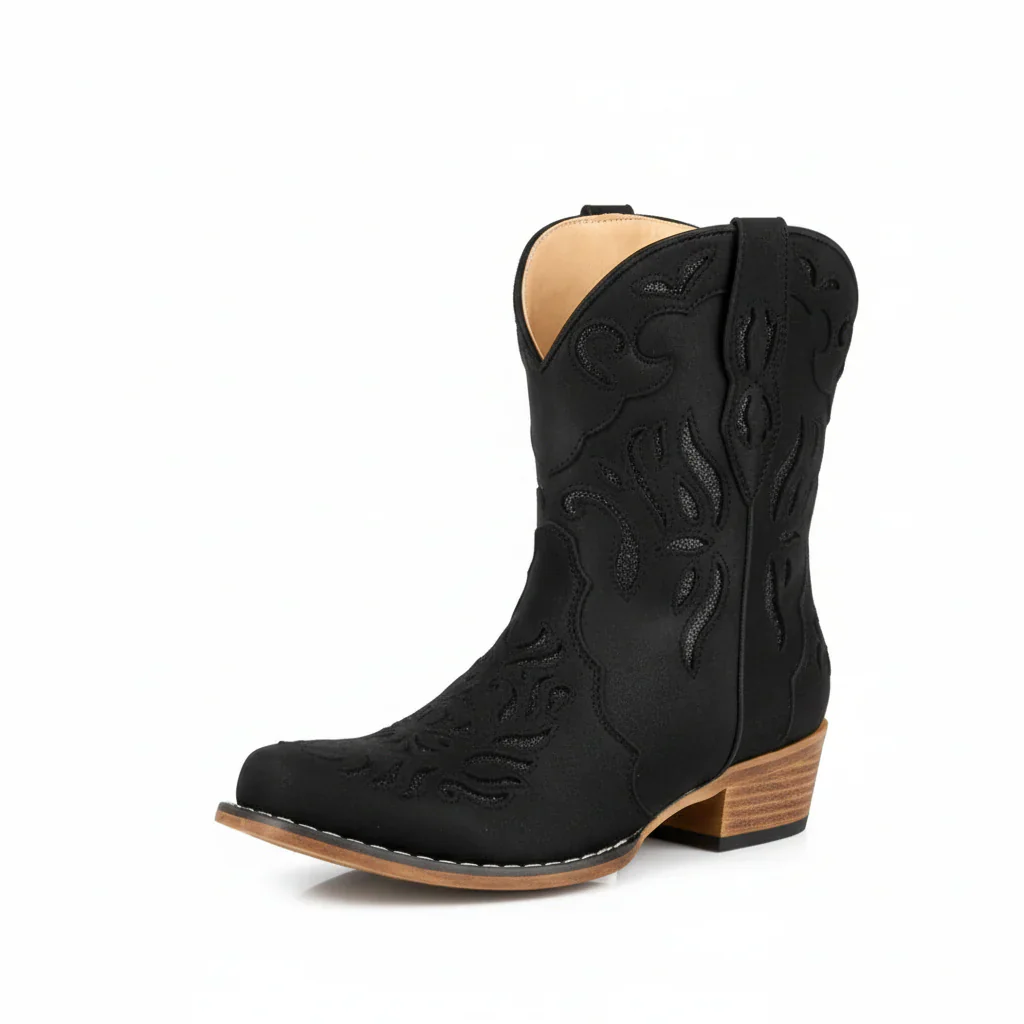 Roper Women's Riley Glitz Shortie Western Boot - Black / Glitter