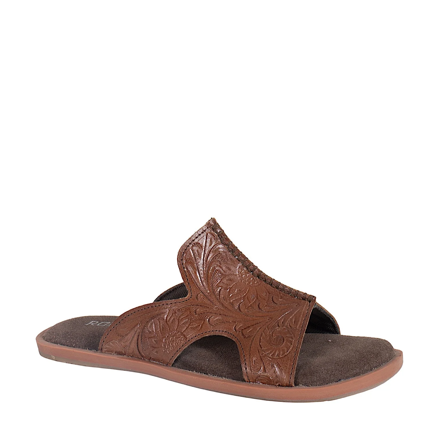 Roper Women's Sierra Sandal - Tooled Brown Leather