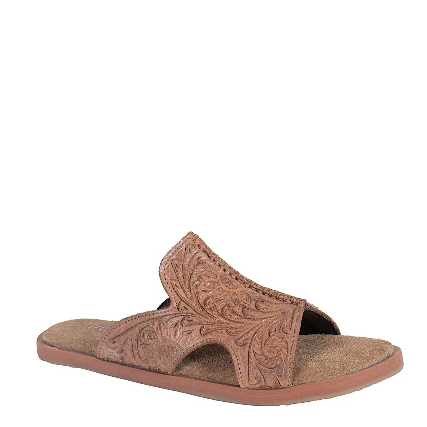 Roper Women's Sierra Sandal - Tooled Tan Leather