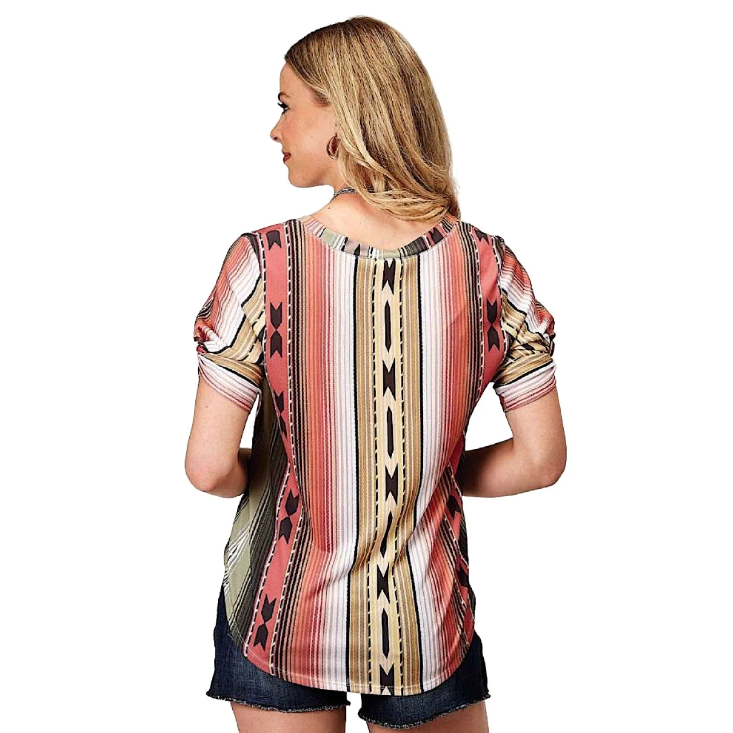 Roper Womens Studio West Collection S/S Tee Print Multi - Image 2