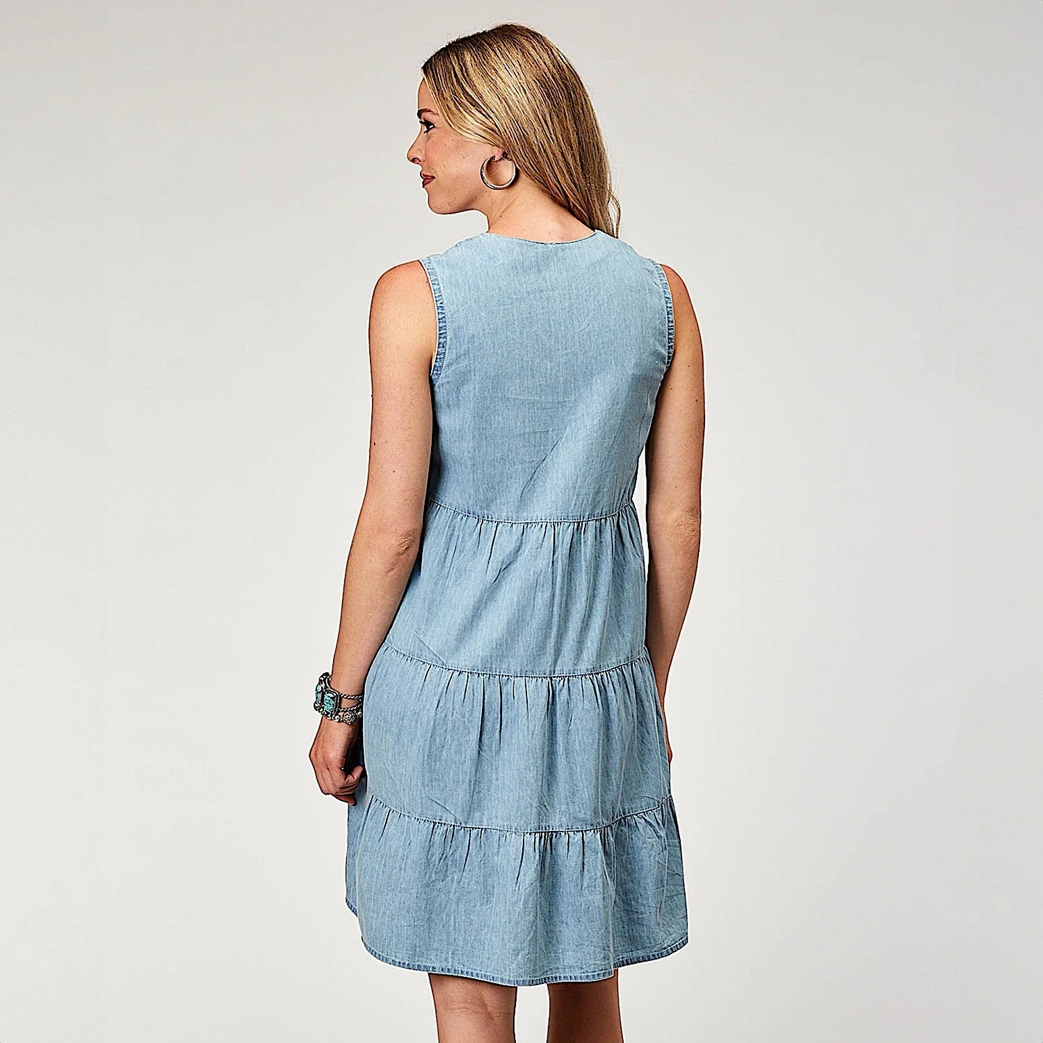 Roper Women's Studio West Collection Sleeveless Dress - Solid Blue - Image 2