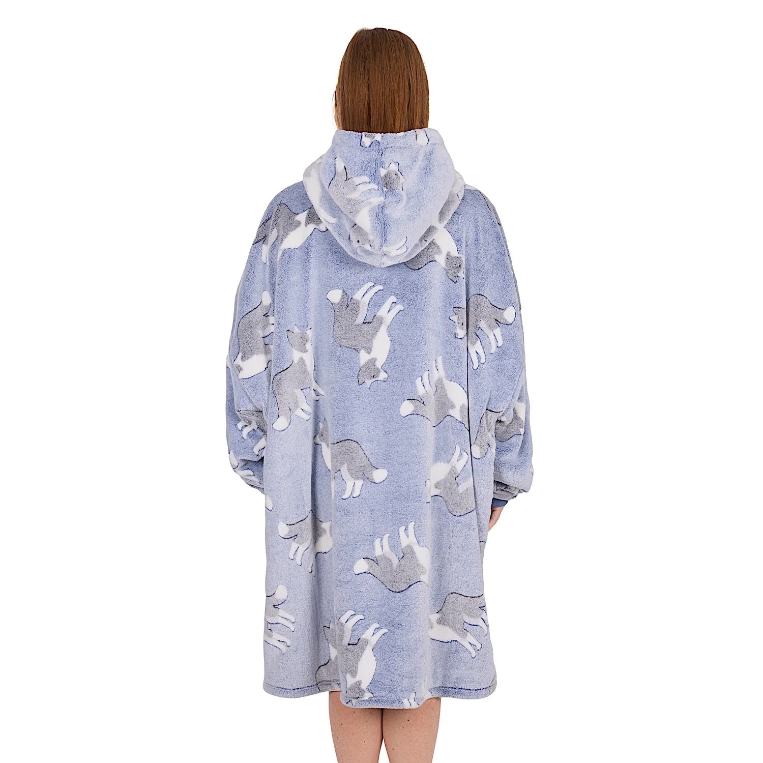 Thomas Cook Adult's Snuggle Hoodie Dog Print - Blue - Image 3