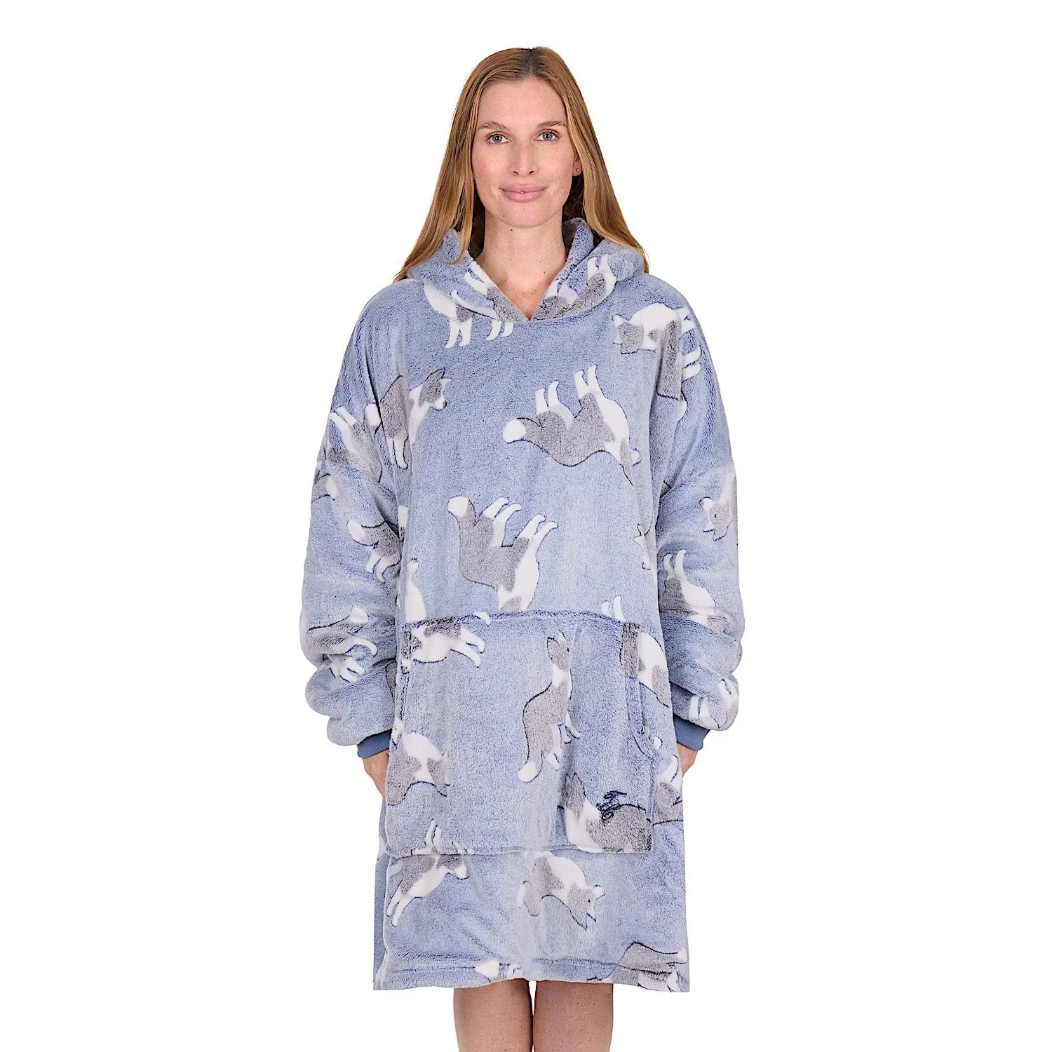 Thomas Cook Adult's Snuggle Hoodie Dog Print - Blue - Image 4