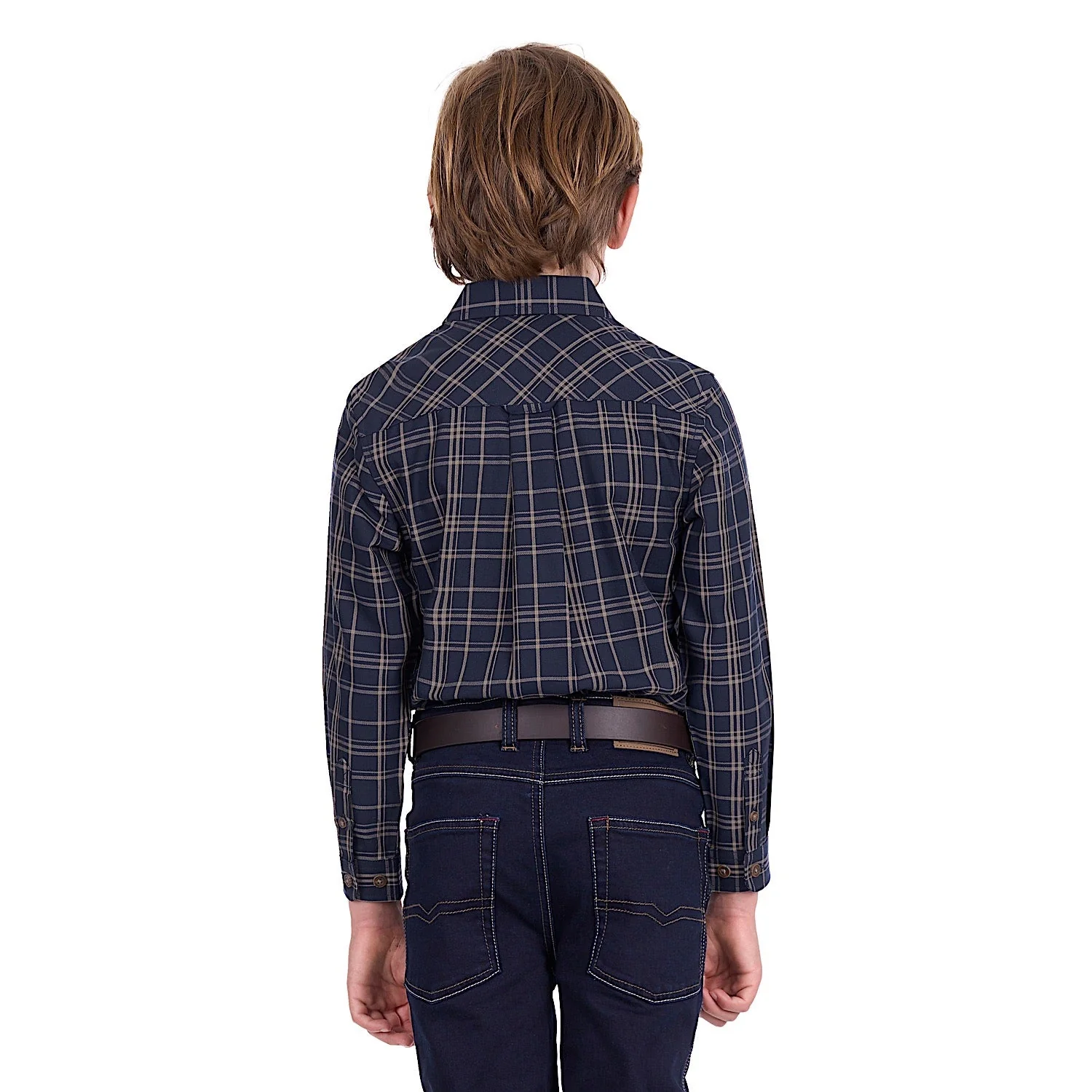 Thomas Cook Boy's Adam Shirt - Navy / Tan - Image 3