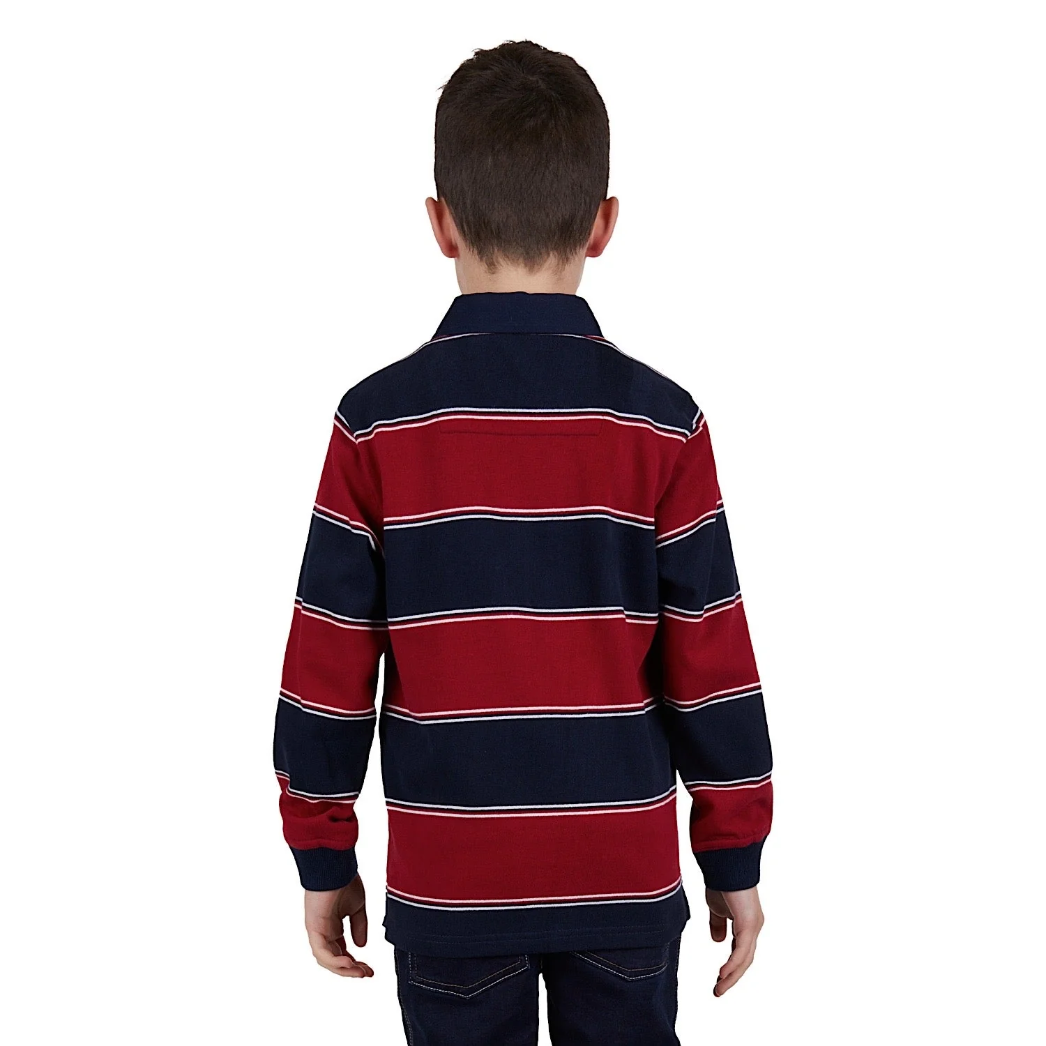 Thomas Cook Boy's Dunkeld Stripe Rugby - Navy/Red - Image 3