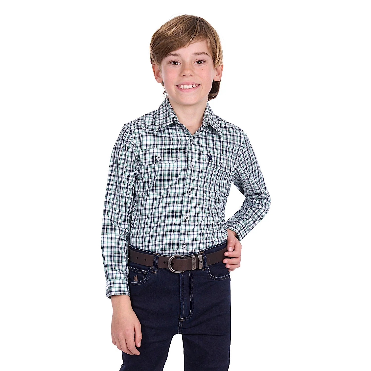 Thomas Cook Boy's Edward Shirt - Navy / Green