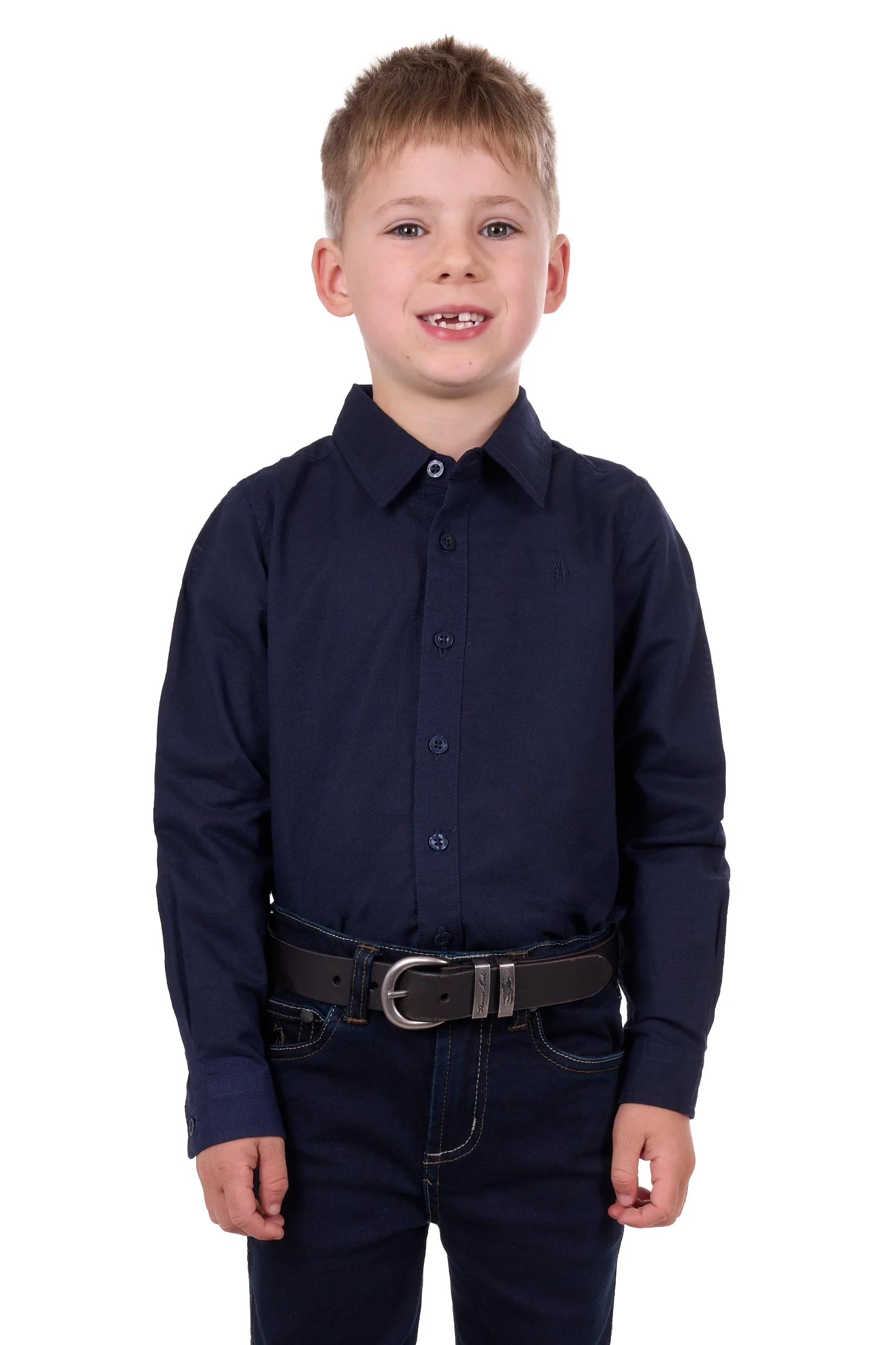 Thomas Cook Boy's Linen Shirt - Navy