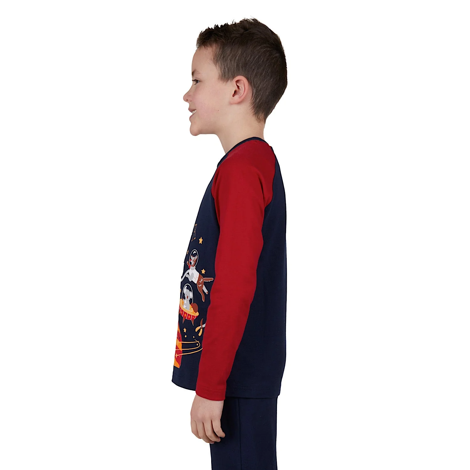 Thomas Cook Boys Moon Jump Glow-In-The-Dark PJs Navy/Red - Image 2