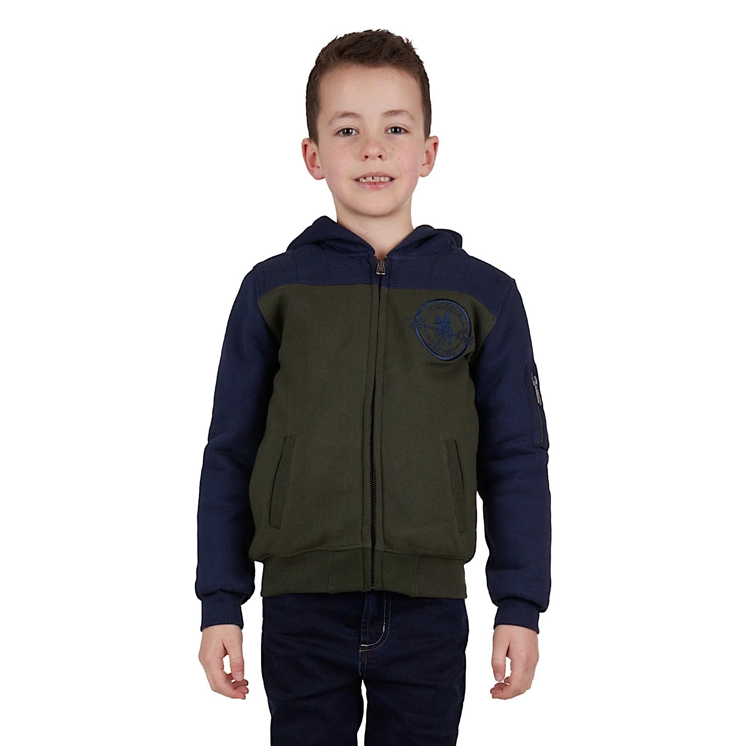 Thomas Cook Boys Original Zip Up Hoodie Navy/Green