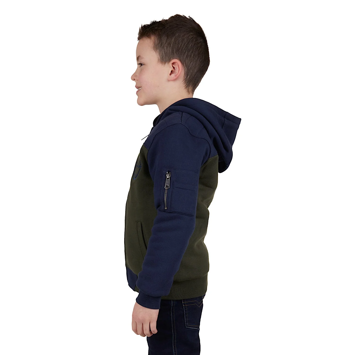 Thomas Cook Boys Original Zip Up Hoodie Navy/Green - Image 2