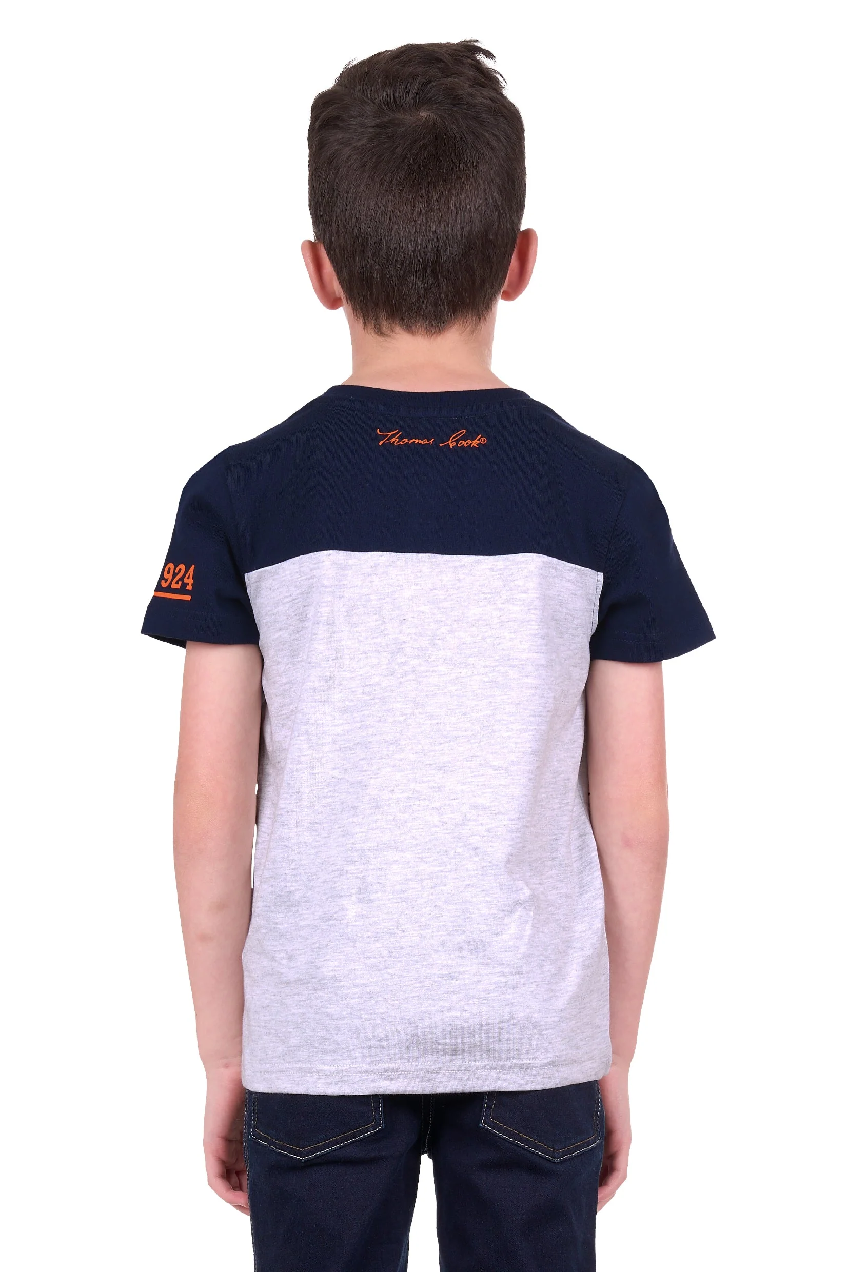 Thomas Cook Boy's Riley 1Pkt Henley Tee Navy/Grey Marle - Image 3