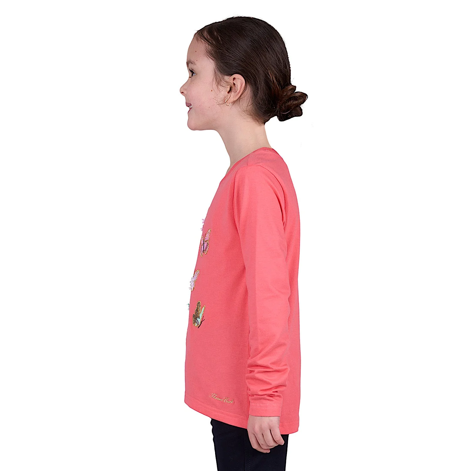 Thomas Cook Girl's Anna Long Sleeve Tee - Coral - Image 3