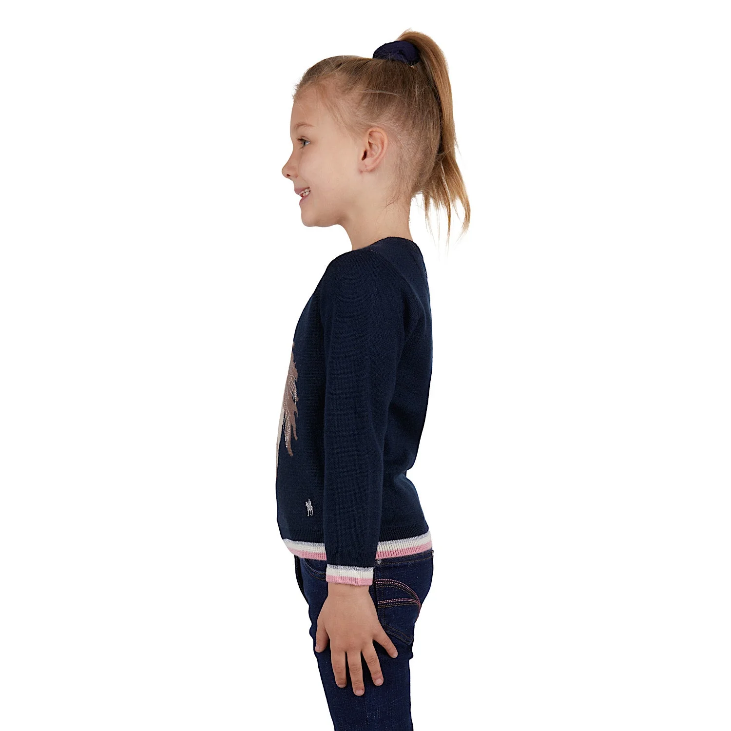 Thomas Cook Girls Cleo Merino Knit Jumper Navy - Image 2