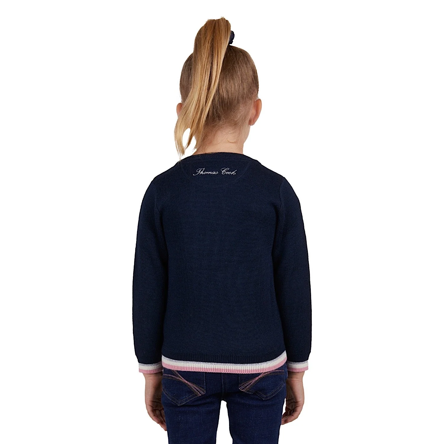 Thomas Cook Girls Cleo Merino Knit Jumper Navy - Image 3