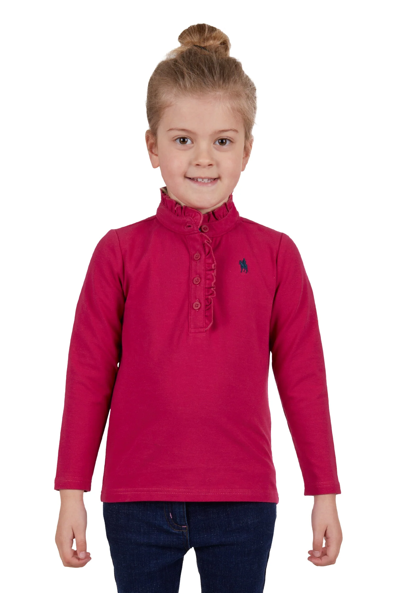 Thomas Cook Girls Frill Neck Long Sleeve Polo Granita