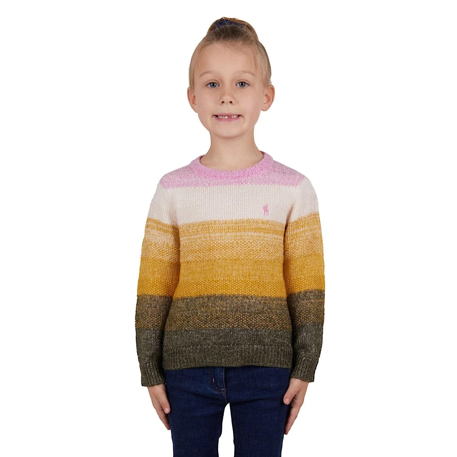 Thomas Cook Girl's Michelle Stripe Knit Jumper - Rose