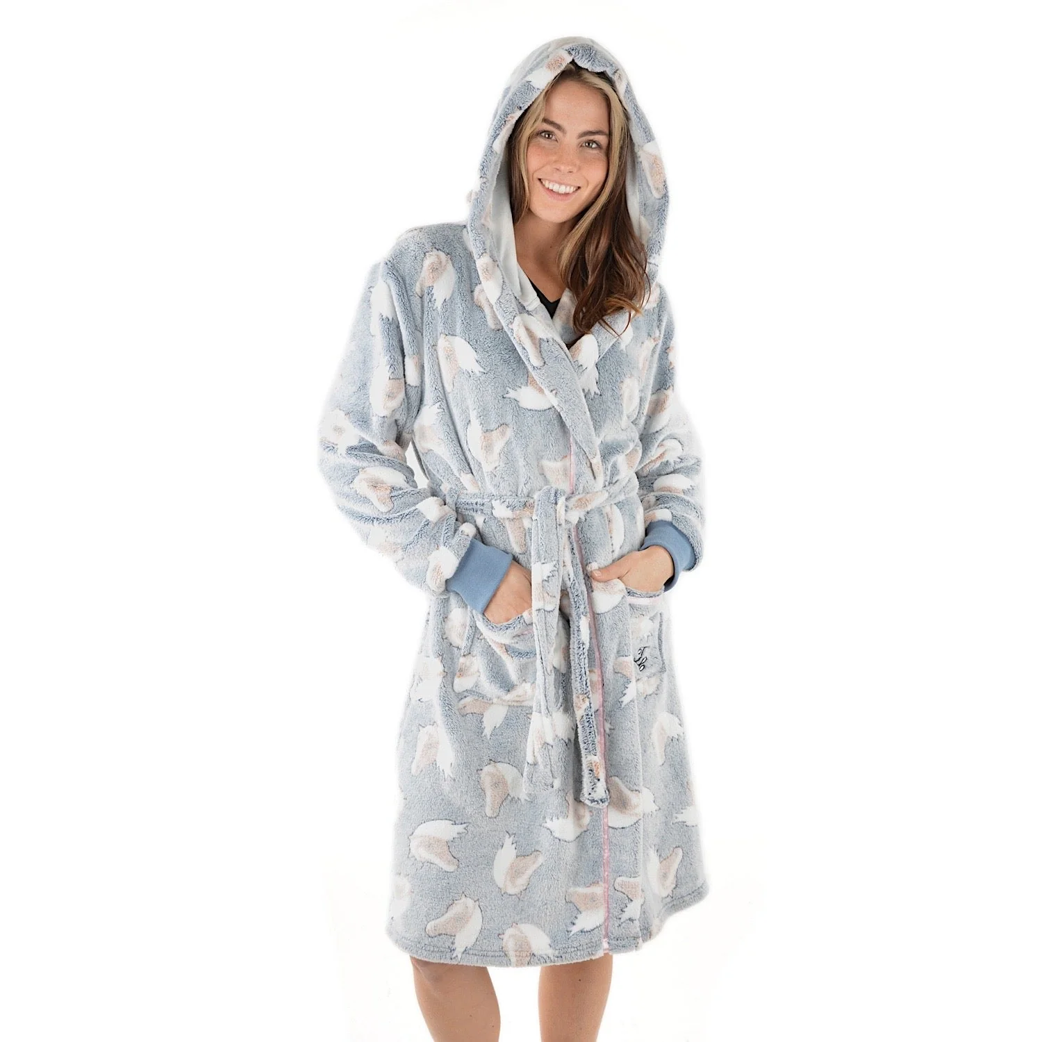 Thomas Cook Live to Ride Dressing Gown - Grey/Blue