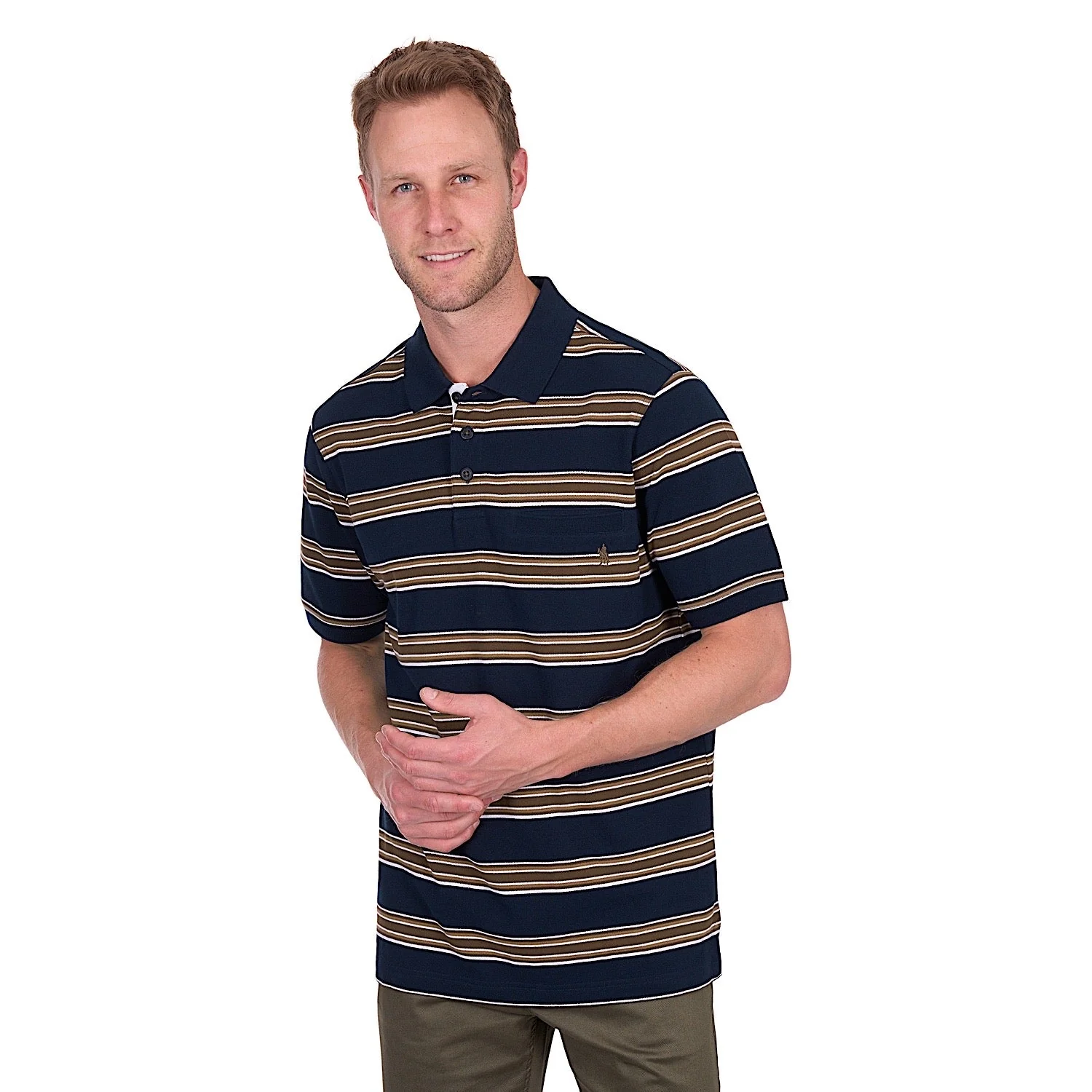 Thomas Cook Men's Anthony Polo - Navy/Dark Tan