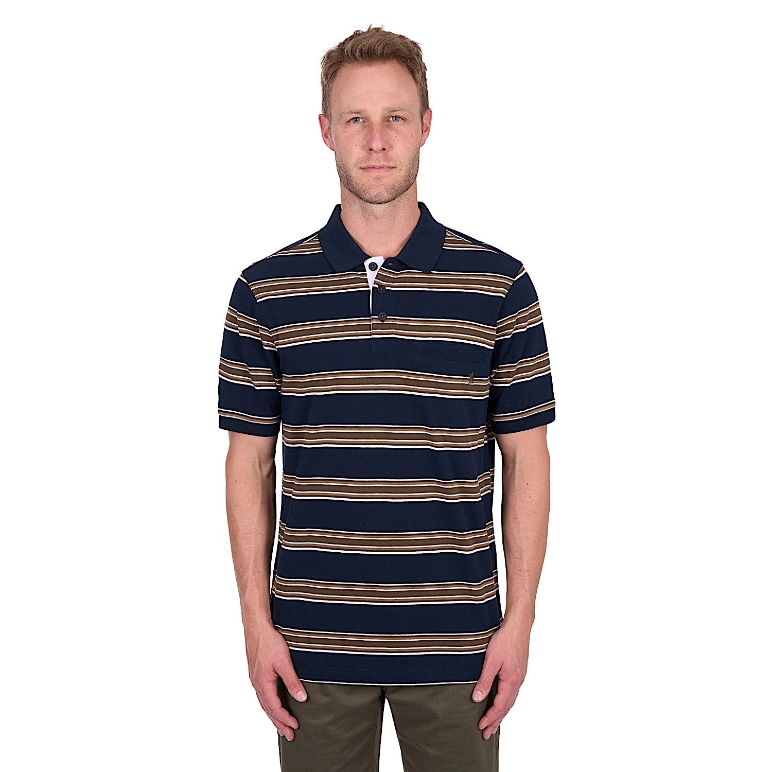 Thomas Cook Men's Anthony Polo - Navy/Dark Tan - Image 2