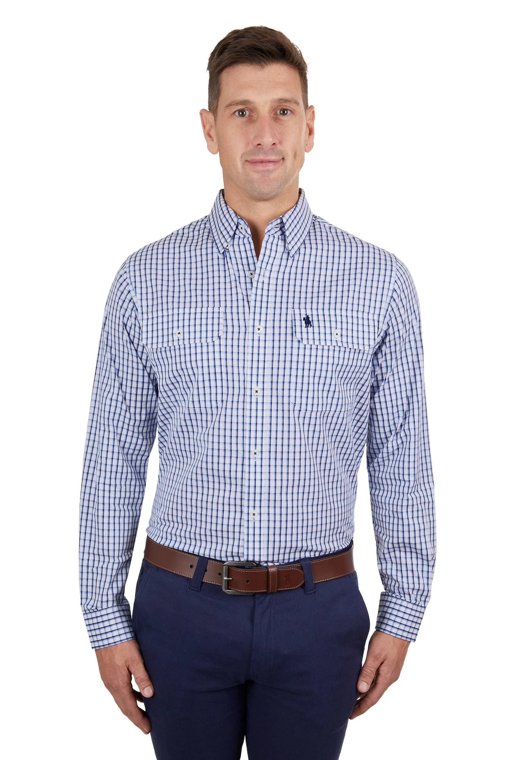 Thomas Cook Men's Bert 2 Pocket Shirt Navy/Blue - Image 6