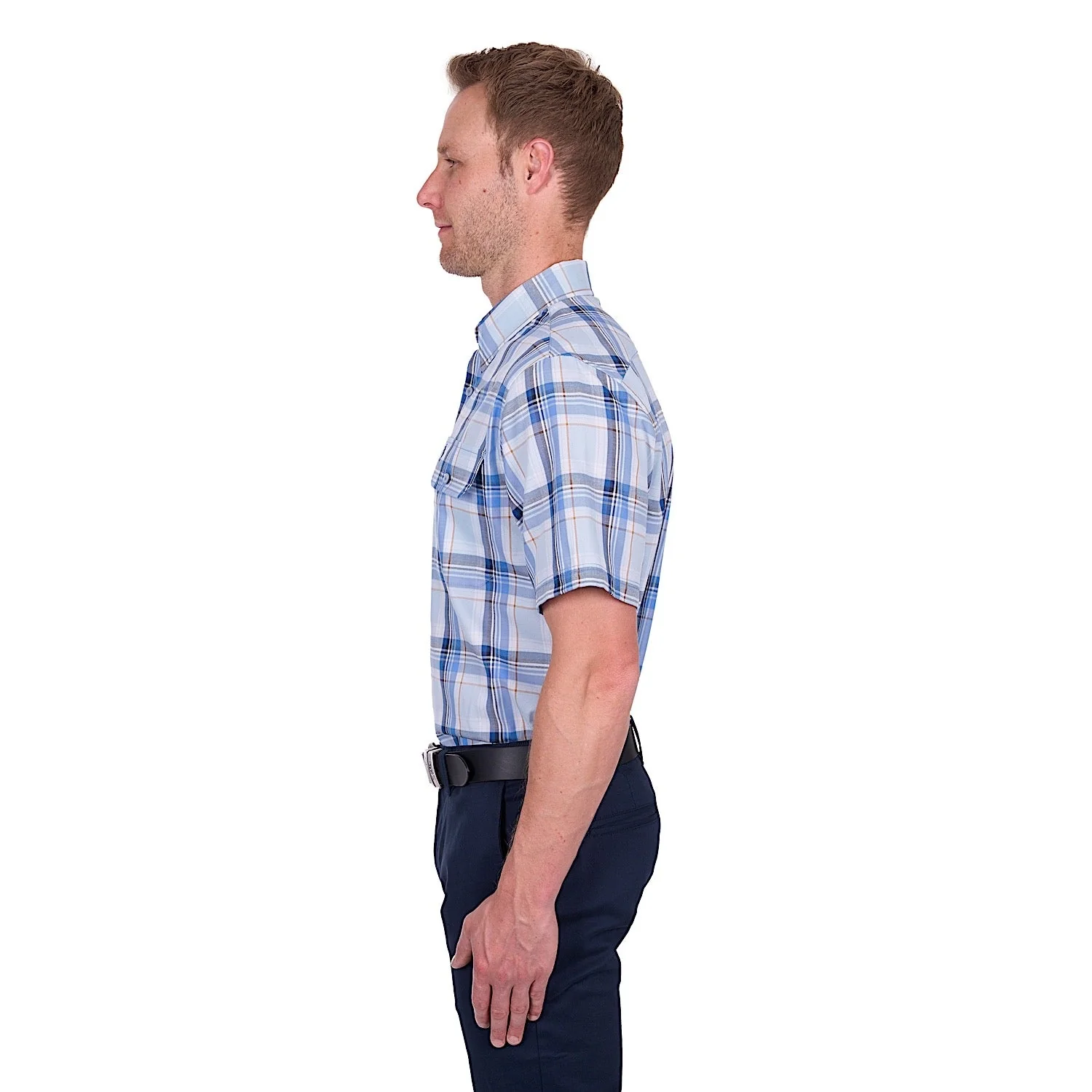 Thomas Cook Men's Brian Short Sleeve Shirt - Blue/Tan - Image 3